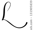 Black calligraphic vector letter L hand drawn forming part an elegant alphabet design for initial projects 131905839