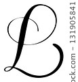Vector calligraphy hand drawn letter L icon logo. Script brush Handwritten style font 131905841