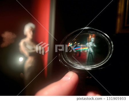Surreal Portrait of Man Reflected in Antique Mirror Surreal Portrait of Man Reflected in Antique Mirror 131905933