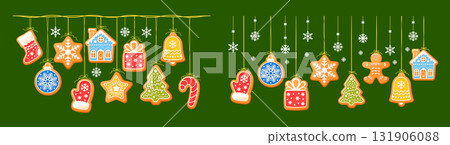 Christmas and New Year Garlands Set 131906088