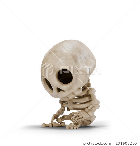 Cute skeleton in a bad mood 3D 131906210