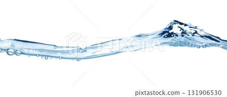 Water wave, isolated on transparent background close-up, clean drinking water concept 131906530