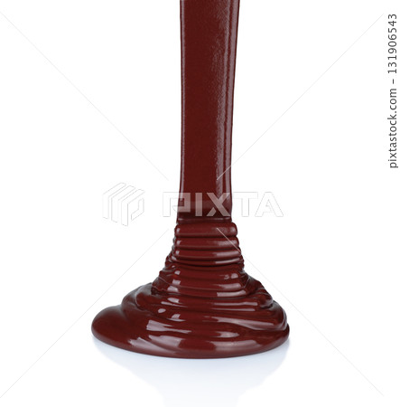Pouring chocolate isolated on transparent background 131906543