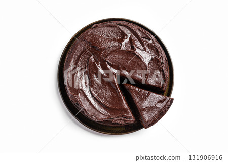 Chocolate brownie cake with rich chocolate topping Chocolate brownie cake with rich chocolate topping 131906916