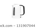 Modern white electric kettle on white background 131907044