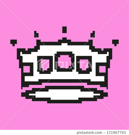 Pixel Crown With Jewels And Points Pixelated Icon. Pixel Art Symbol of Regal Crown With Precious Gems and Monarchy Emblem. Isolated Vector Illustration Pixel Crown With Jewels And Points Pixelated Icon. Pixel Art Symbol of Regal Crown With Precious Gems and Monarchy Emblem. Isolated Vector Illustration 131907783