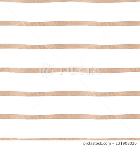 Seamless striped pattern. Light brown watercolor stripes. A simple and straightforward print for pillows, tablecloths, and other fabrics. Contemporary style Seamless striped pattern. Light brown watercolor stripes. A simple and straightforward print for pillows, tablecloths, and other fabrics. Contemporary style 131908026