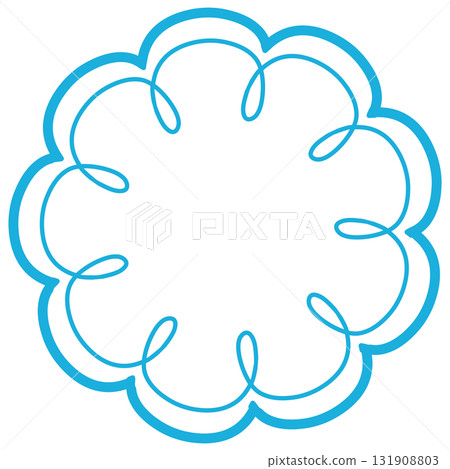 Light blue swirling flower-shaped frame Light blue swirling flower-shaped frame 131908803