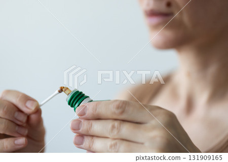 Treatment of wounds after removal of the moles with betacine Closeup. Treatment of wounds after removal of the moles with betacine Closeup. 131909165