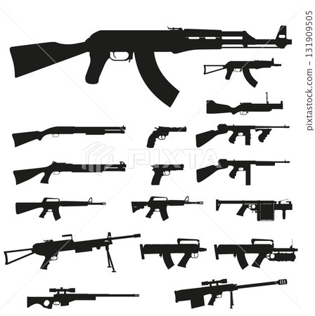 weapon and gun black silhouette cartoon stock vector illustration weapon and gun black silhouette cartoon stock vector illustration 131909505
