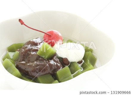 Matcha agar anmitsu Matcha agar anmitsu 131909666