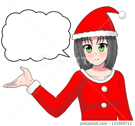 聖誕老人服裝的女孩(語音氣球) 聖誕老人服裝的女孩(語音氣球) 131909712