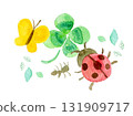 春季昆蟲的簡單水彩插圖 131909717