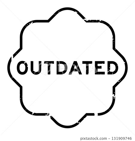 Grunge black outdated word rubber seal stamp on white background 131909746