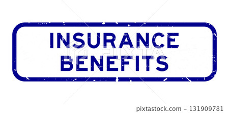 Grunge blue insurance benefits word square rubber seal stamp on white background Grunge blue insurance benefits word square rubber seal stamp on white background 131909781