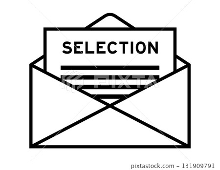 Envelope and letter sign with word selection as the headline 131909791