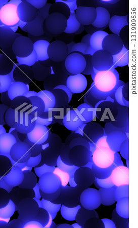 Abstract glowing purple and pink spheres floating on dark background Abstract glowing purple and pink spheres floating on dark background 131909856