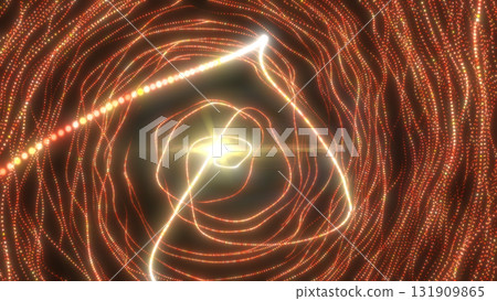 Glowing orange vortex tunnel with bright swirling light trails creating a dynamic abstract flow Glowing orange vortex tunnel with bright swirling light trails creating a dynamic abstract flow 131909865
