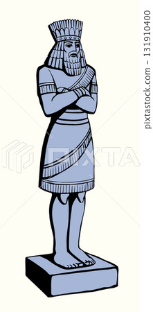 Vector drawing. Big golden idol 131910400