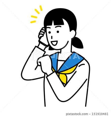 女學生樂意用智慧型手機聊天 女學生樂意用智慧型手機聊天 131910481