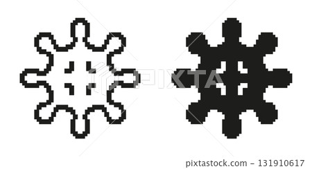 Virus Pixel Art Icon Set. Microorganism And Pathogen Representation In Pixelated Style. Infectious Disease And Microbiology Symbol. Isolated Vector Illustration 131910617