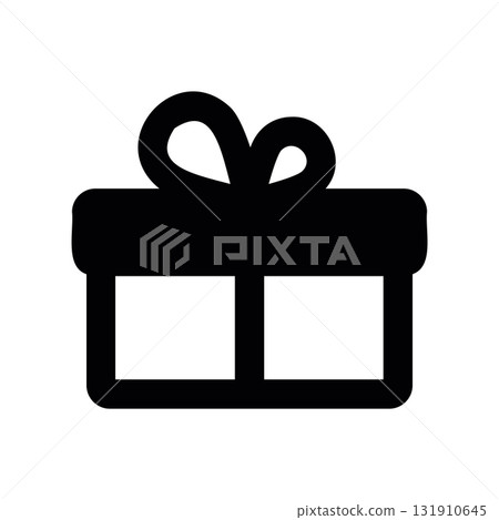 Simple black vector icon with a theme gift box Simple black vector icon with a theme gift box 131910645
