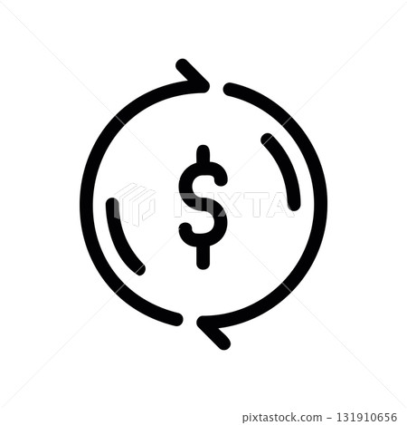 Simple black vector icon with a theme currency exchange Simple black vector icon with a theme currency exchange 131910656