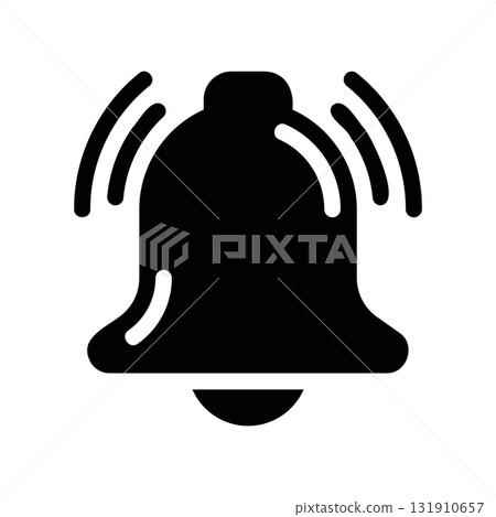 Simple black vector icon with a theme alarm notification Simple black vector icon with a theme alarm notification 131910657