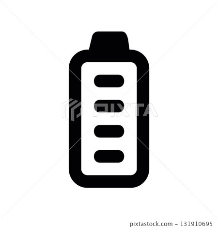 Simple black vector icon with a theme battery, indicator 131910695