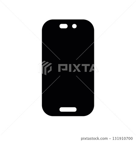 Simple black vector icon with a theme smartphone, frameless 131910700