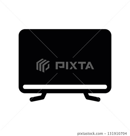 Simple black vector icon with a theme TV Simple black vector icon with a theme TV 131910704