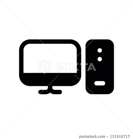 Simple black vector icon with a theme computer 131910717