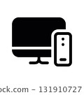 Simple black vector icon with a theme personal computer 131910727