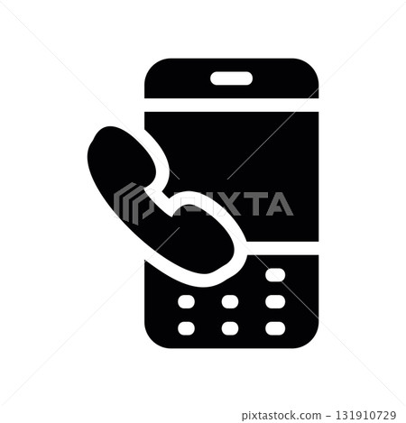 Simple black vector icon with a theme push button phone, phone call Simple black vector icon with a theme push button phone, phone call 131910729