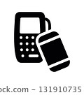 Simple black vector icon with a theme contactless smartphone payments 131910735