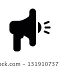 Simple black vector icon with a theme loudspeaker 131910737