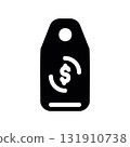 Simple black vector icon with a theme price tag 131910738