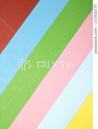 Simple Paper Card Primary Colour Lined Geometric Shapes in Multicolour Rainbow Calm Background 131910775