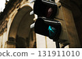 Pedestrian Green Traffic Light On A Historical European Street 131911010