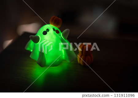 Colorful Halloween ghosts and pumpkins 131911096