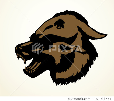 Vector drawing. Wolf in sheep's clothing 131911354