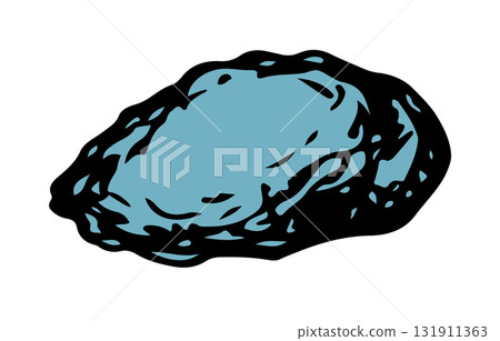 Vector drawing. Small Asteroid in the sky 131911363