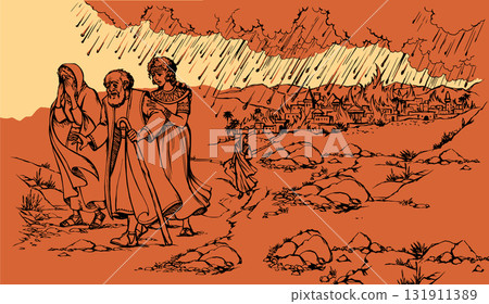 Vector drawing. Death of Pompeii Vector drawing. Death of Pompeii 131911389