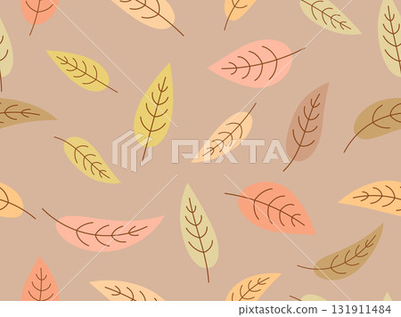 Seamless pattern with leaves in a pastel color palette. Autumn background with leaves in a simple style. Autumn falling leaves for print, banners, and wrapping paper. Vector illustration Seamless pattern with leaves in a pastel color palette. Autumn background with leaves in a simple style. Autumn falling leaves for print, banners, and wrapping paper. Vector illustration 131911484