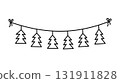Christmas garland with hanging pine tree shapes 131911828