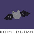 Cute bat isolated on a purple background 131911834