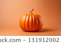 Orange background and large pumpkin 131912002