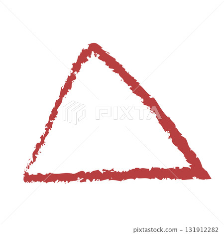 一個簡單的手繪紅色三角形。 131912282