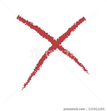 用紅色繪製的簡單手寫十字架 131912283
