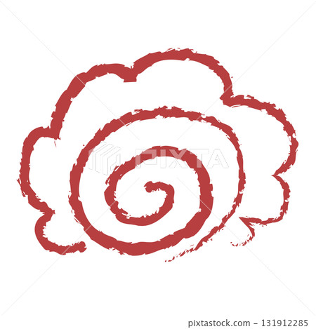 用紅線繪製的簡單手寫花丸 131912285